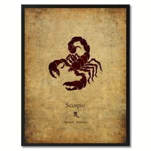 Zodiac Scorpio Horoscope Astrology Canvas Print, Black Picture Frame Home Decor Wall Art Gift