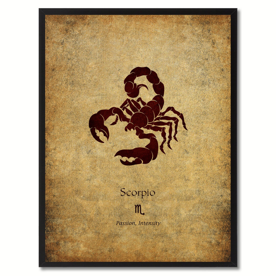 Zodiac Scorpio Horoscope Astrology Canvas Print, Black Picture Frame Home Decor Wall Art Gift
