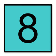 Load image into Gallery viewer, Number 8 Aqua Canvas Print Black Frame Kids Bedroom Wall Décor Home Art
