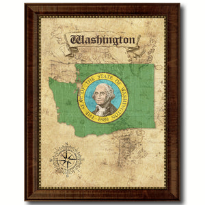 Washington State Vintage Map Home Decor Wall Art Office Decoration Gift Ideas