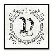 Load image into Gallery viewer, Alphabet V White Canvas Print Black Frame Kids Bedroom Wall Décor Home Art
