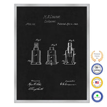 Load image into Gallery viewer, 1863 Wine Corkscrew Old Patent Art Print on Canvas Custom Framed Vintage Home Decor Wall Decoration Great for Gifts
