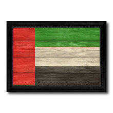 Load image into Gallery viewer, United Arab Emirates Country Flag Texture Canvas Print with Black Picture Frame Home Decor Wall Art Decoration Collection Gift Ideas
