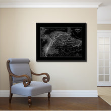 Load image into Gallery viewer, Columbia Venezuela Guianna Vintage Monochrome Map Canvas Print, Gifts Picture Frames Home Decor Wall Art
