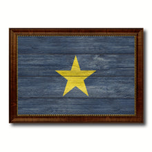 Load image into Gallery viewer, Burnet&#39;s 1st Texas Republic 1836-1839 Military Flag Texture Canvas Print with Brown Picture Frame Home Decor Wall Art Gifts
