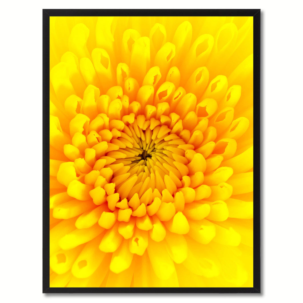 Yellow Chrysanthemum Flower Framed Canvas Print Home Décor Wall Art