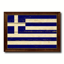 Load image into Gallery viewer, Greece Country Flag Vintage Canvas Print with Brown Picture Frame Home Decor Gifts Wall Art Decoration Artwork
