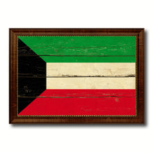 Load image into Gallery viewer, Kuwait Country Flag Vintage Canvas Print with Brown Picture Frame Home Decor Gifts Wall Art Decoration Artwork
