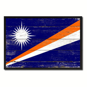 Marshall Islands Country National Flag Vintage Canvas Print with Picture Frame Home Decor Wall Art Collection Gift Ideas