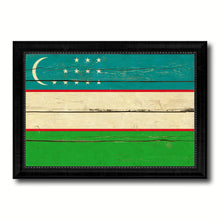 Load image into Gallery viewer, Uzbekistan Country Flag Vintage Canvas Print with Black Picture Frame Home Decor Gifts Wall Art Decoration Artwork
