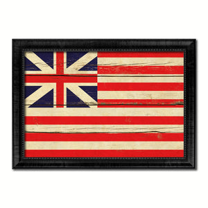 Grand Union Military Flag Vintage Canvas Print with Black Picture Frame Home Decor Wall Art Decoration Gift Ideas