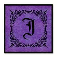Load image into Gallery viewer, Alphabet J Purple Canvas Print Black Frame Kids Bedroom Wall Décor Home Art
