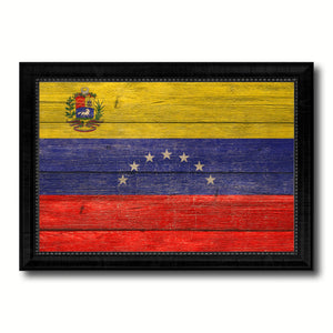 Venezuela Country Flag Texture Canvas Print with Black Picture Frame Home Decor Wall Art Decoration Collection Gift Ideas