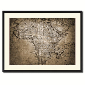 Africa Mapmaker Vintage Sepia Map Canvas Print, Picture Frame Gifts Home Decor Wall Art Decoration