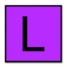 Load image into Gallery viewer, Alphabet L Purple Canvas Print Black Frame Kids Bedroom Wall Décor Home Art
