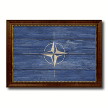 Load image into Gallery viewer, Nato Country Flag Texture Canvas Print with Brown Custom Picture Frame Home Decor Gift Ideas Wall Art Decoration

