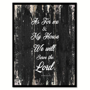 As for me & my house we will serve the lord Religious Quote Saying Canvas Print with Picture Frame Home Decor Wall Art