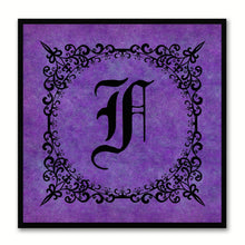 Load image into Gallery viewer, Alphabet F Purple Canvas Print Black Frame Kids Bedroom Wall Décor Home Art

