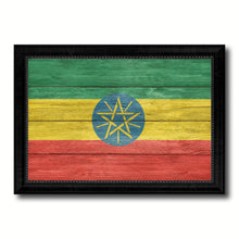 Load image into Gallery viewer, Ethiopia Country Flag Texture Canvas Print with Black Picture Frame Home Decor Wall Art Decoration Collection Gift Ideas
