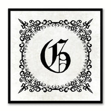 Load image into Gallery viewer, Alphabet G White Canvas Print Black Frame Kids Bedroom Wall Décor Home Art
