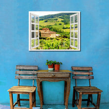 Load image into Gallery viewer, Wine Vineyards Tuscany Italy Picture French Window Framed Canvas Print Home Decor Wall Art Collection
