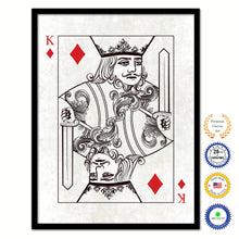Load image into Gallery viewer, King Diamond Poker Decks of Vintage Cards Print on Canvas Black Custom Framed
