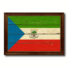 Load image into Gallery viewer, Equatorial Guinea Country Flag Vintage Canvas Print with Brown Picture Frame Home Decor Gifts Wall Art Decoration Artwork
