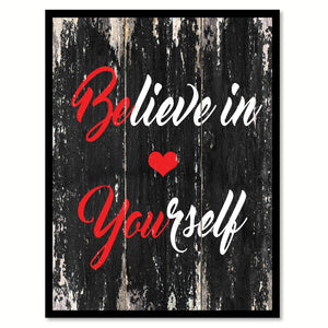 Believe in yourself Motivational Quote Saying Canvas Print with Picture Frame Home Decor Wall Art