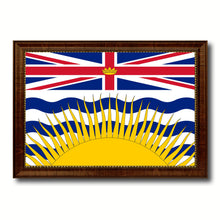 Load image into Gallery viewer, British Columbia Province City Canada Country Flag Canvas Print Brown Picture Frame
