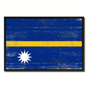 Nauru Country National Flag Vintage Canvas Print with Picture Frame Home Decor Wall Art Collection Gift Ideas