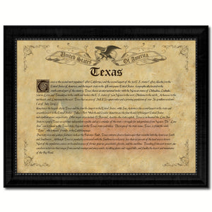 Texas Vintage History Flag Canvas Print, Picture Frame Gift Ideas Home Décor Wall Art Decoration