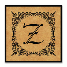 Load image into Gallery viewer, Alphabet Z Brown Canvas Print Black Frame Kids Bedroom Wall Décor Home Art
