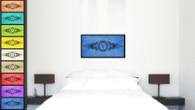 Load image into Gallery viewer, Alphabet Letter V Blue Canvas Print, Black Custom Frame
