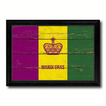 Load image into Gallery viewer, New Orleans Mardi Gras Vintage Flag Canvas Print Black Picture Frame
