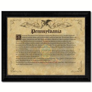 Pennsylvania Vintage History Flag Canvas Print, Picture Frame Gift Ideas Home Décor Wall Art Decoration
