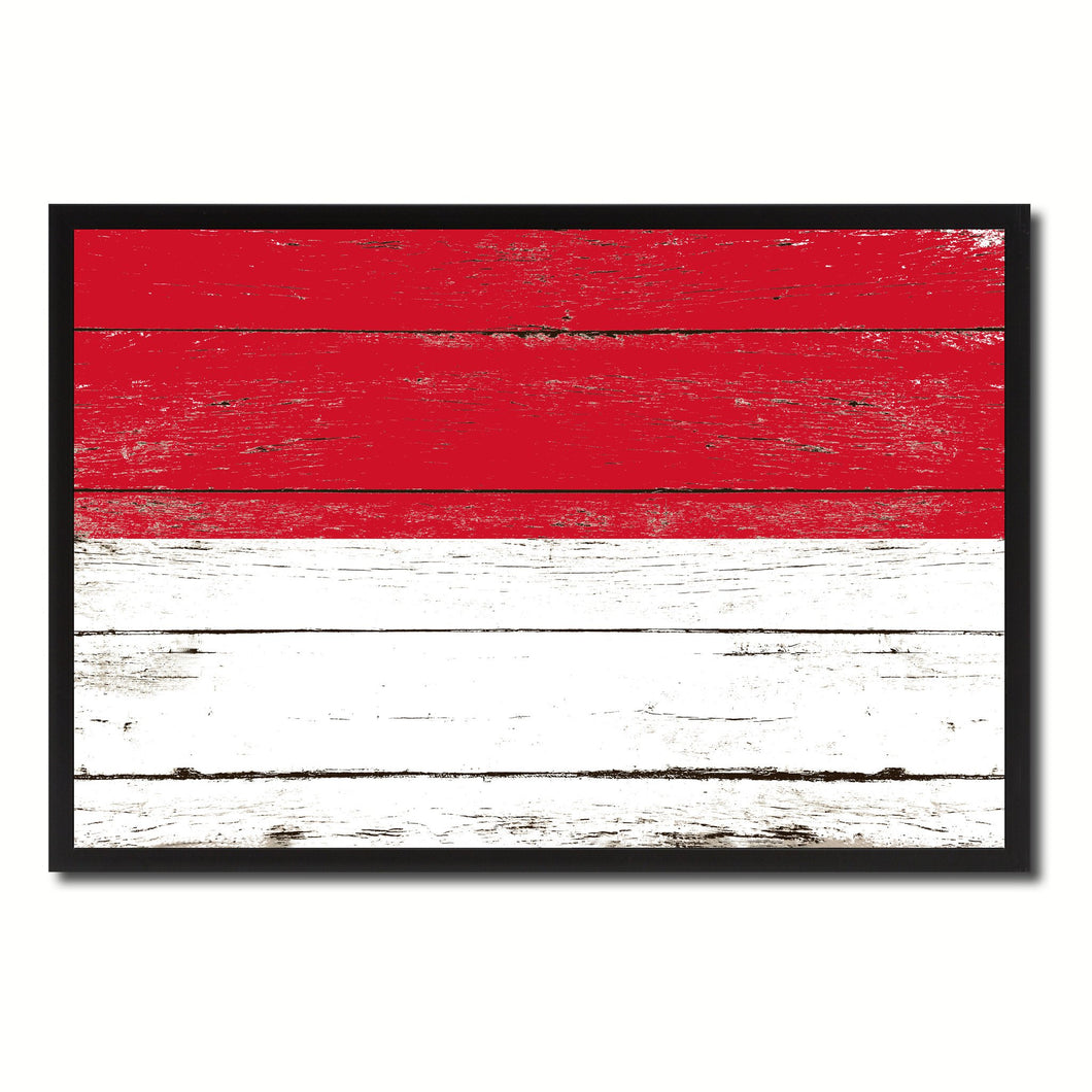 Indonesia Country National Flag Vintage Canvas Print with Picture Frame Home Decor Wall Art Collection Gift Ideas