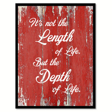 Load image into Gallery viewer, It&#39;s not the length of life but the depth of life - Ralph Waldo Emerson Saying Gifts Home Decor Wall Art Canvas Print with Custom Picture Frame, Red
