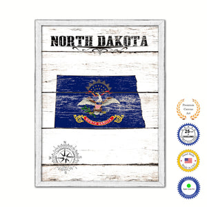 North Dakota Flag Gifts Home Decor Wall Art Canvas Print with Custom Picture Frame