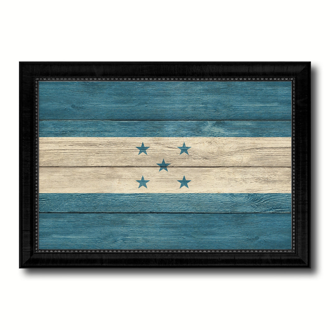 Honduras Country Flag Texture Canvas Print with Black Picture Frame Home Decor Wall Art Decoration Collection Gift Ideas