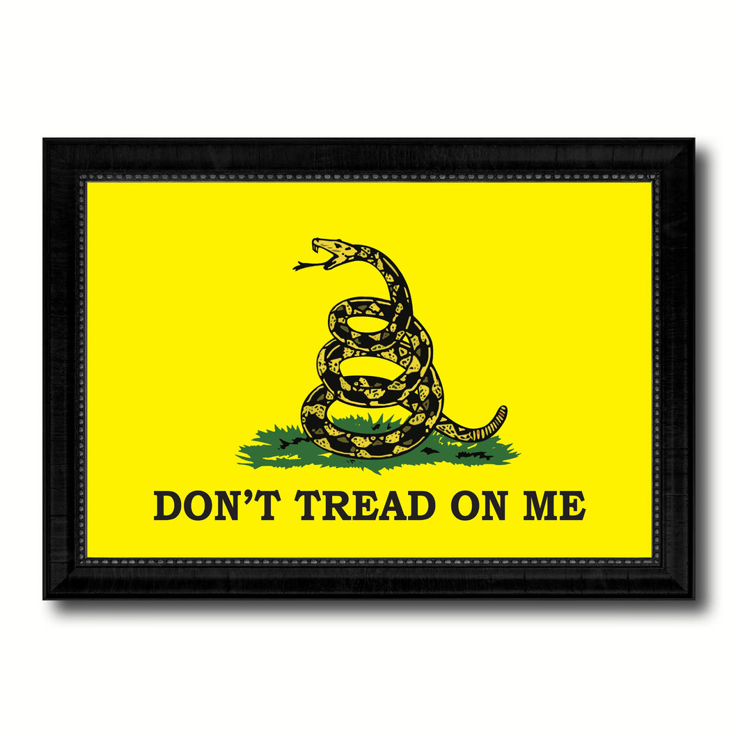 Don't Tread on Me Military Flag Canvas Print Black Picture Frame Gifts Home Decor Wall Art