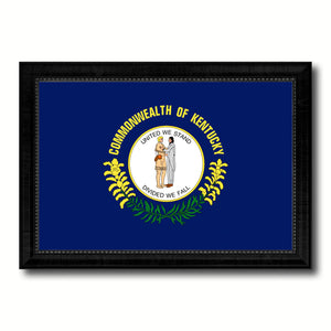 Kentucky State Flag Canvas Print with Custom Black Picture Frame Home Decor Wall Art Decoration Gifts