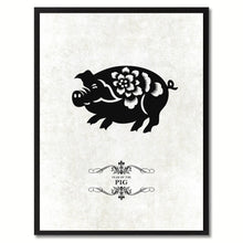 Load image into Gallery viewer, Zodiac Pig Horoscope Canvas Print, Black Picture Frame Home Decor Wall Art Gift
