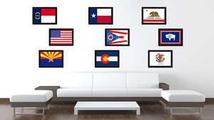 Ohio State Flag Canvas Print with Custom Black Picture Frame Home Decor Wall Art Decoration Gifts