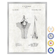 Load image into Gallery viewer, 1878 Buoy Old Patent Art Print on Canvas Custom Framed Vintage Home Decor Wall Decoration Great for Gifts
