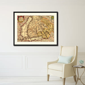 Finland Centuries Vintage Antique Map Wall Art Home Decor Gift Ideas Canvas Print Custom Picture Frame
