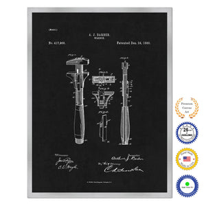 1889 Wrench Old Patent Art Print on Canvas Custom Framed Vintage Home Decor Wall Decoration Great for Gifts