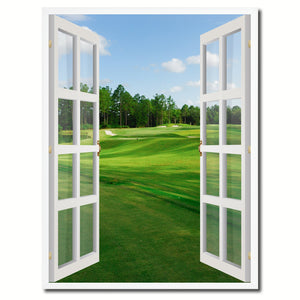 Fleming Island Golf Course Picture French Window Canvas Print with Frame Gifts Home Decor Wall Art Collection