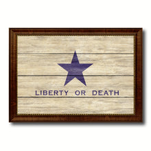 Load image into Gallery viewer, Liberty or Death Flag Goliad Texas Battle Independence Military Flag Texture Canvas Print with Brown Picture Frame Home Decor Wall Art Gifts
