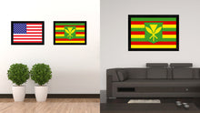 Load image into Gallery viewer, Kanaka Maoli City Hawaii State Flag Canvas Print Black Picture Frame
