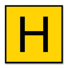 Load image into Gallery viewer, Alphabet H Yellow Canvas Print Black Frame Kids Bedroom Wall Décor Home Art
